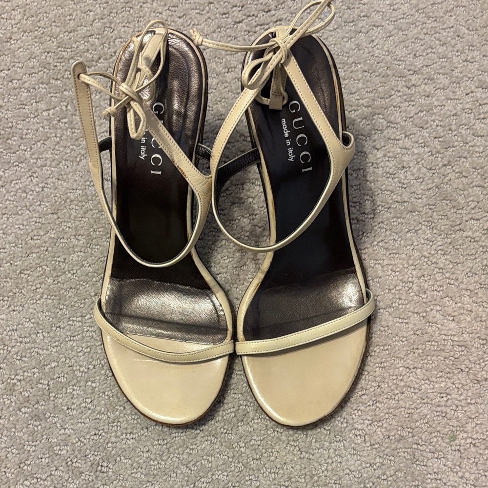 Gucci Women's Beige Strappy Heels